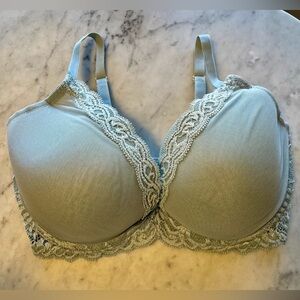 Natori Lace Trim Bra in Sea Foam Green Size 34 DDD